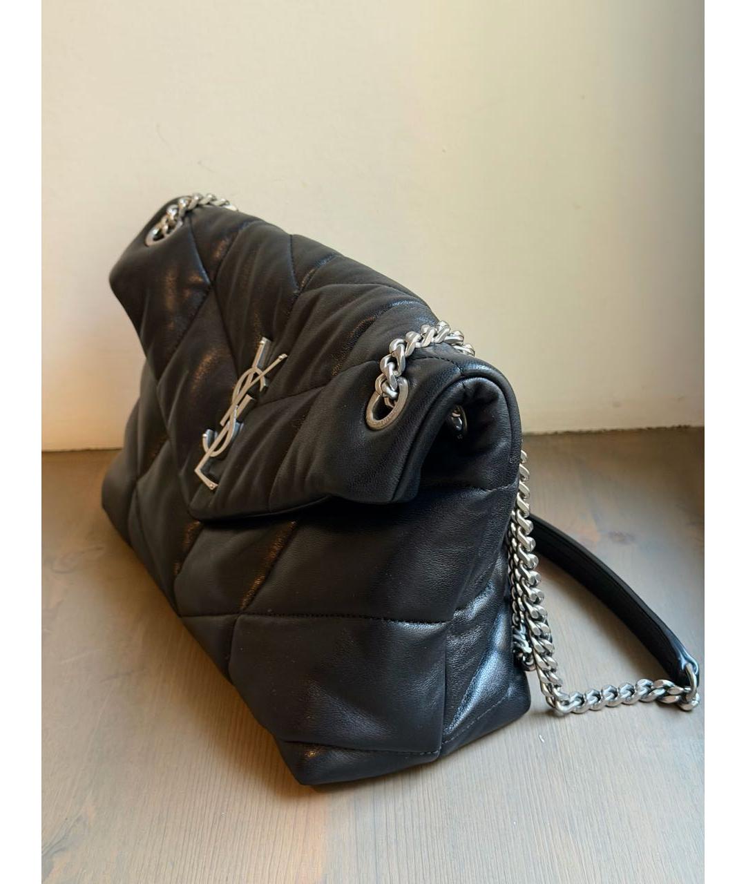 SAINT LAURENT Черная кожаная сумка через плечо, фото 8