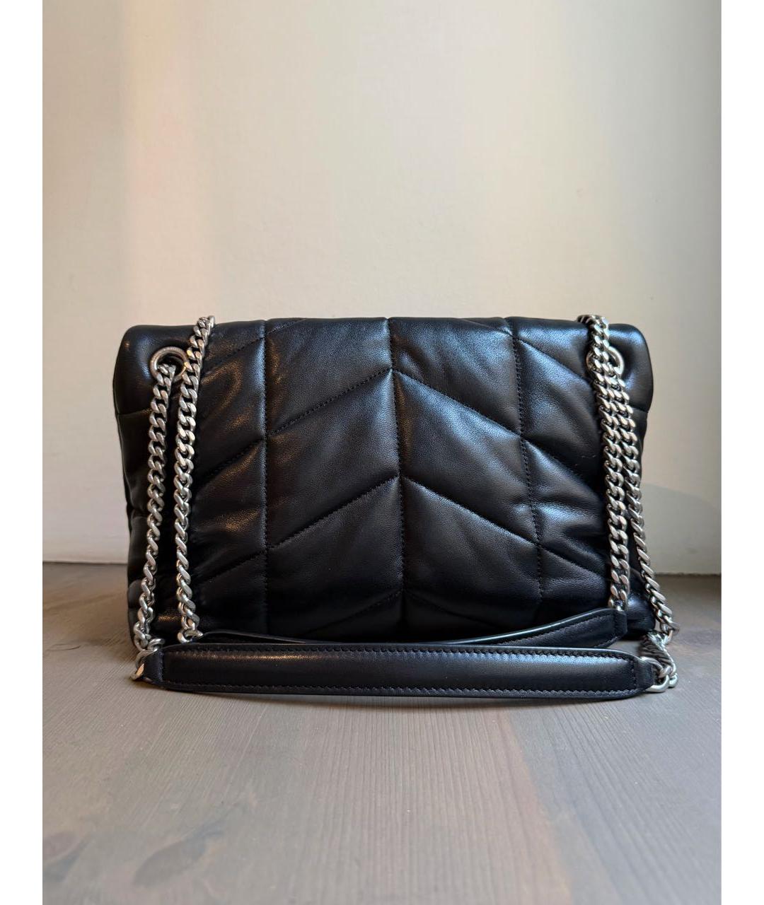 SAINT LAURENT Черная кожаная сумка через плечо, фото 3