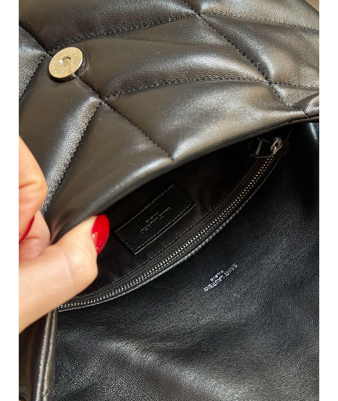 SAINT LAURENT Черная кожаная сумка через плечо, фото 5