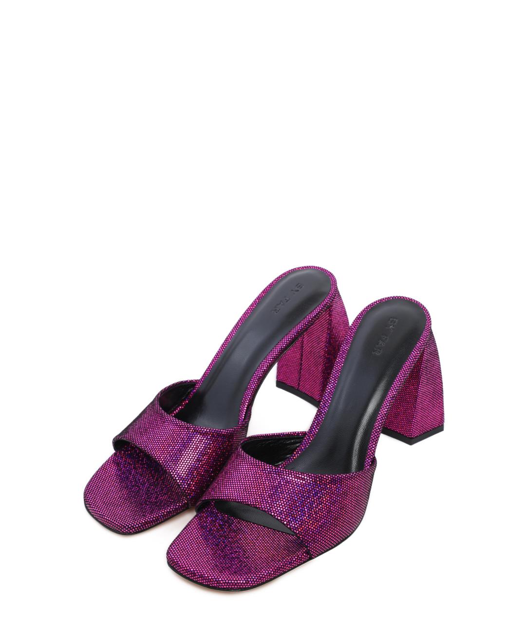 BY FAR Фуксия кожаные мюли, фото 2