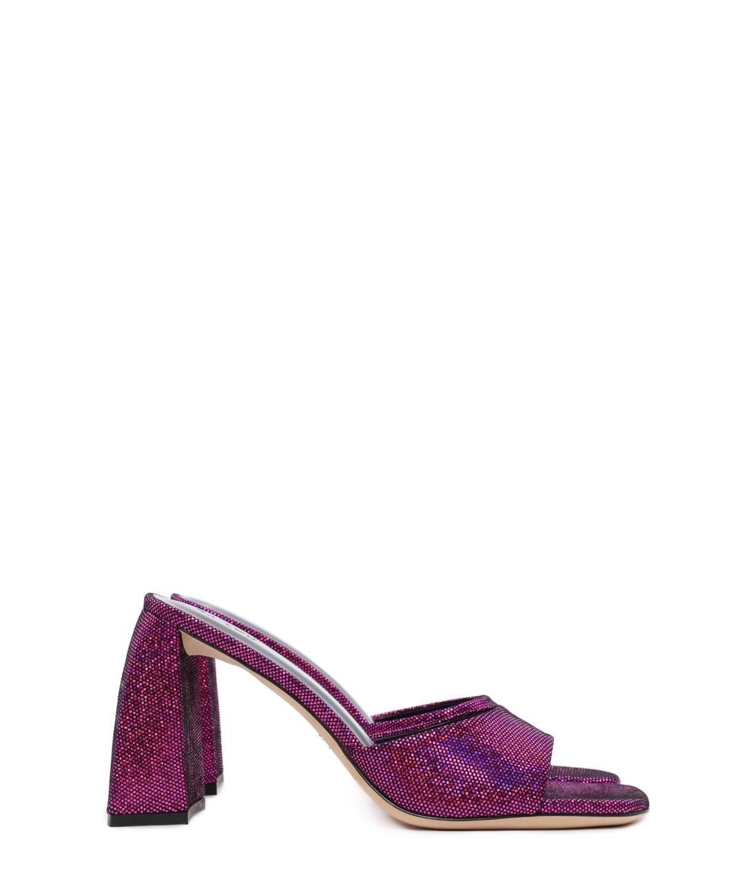 BY FAR Фуксия кожаные мюли, фото 6