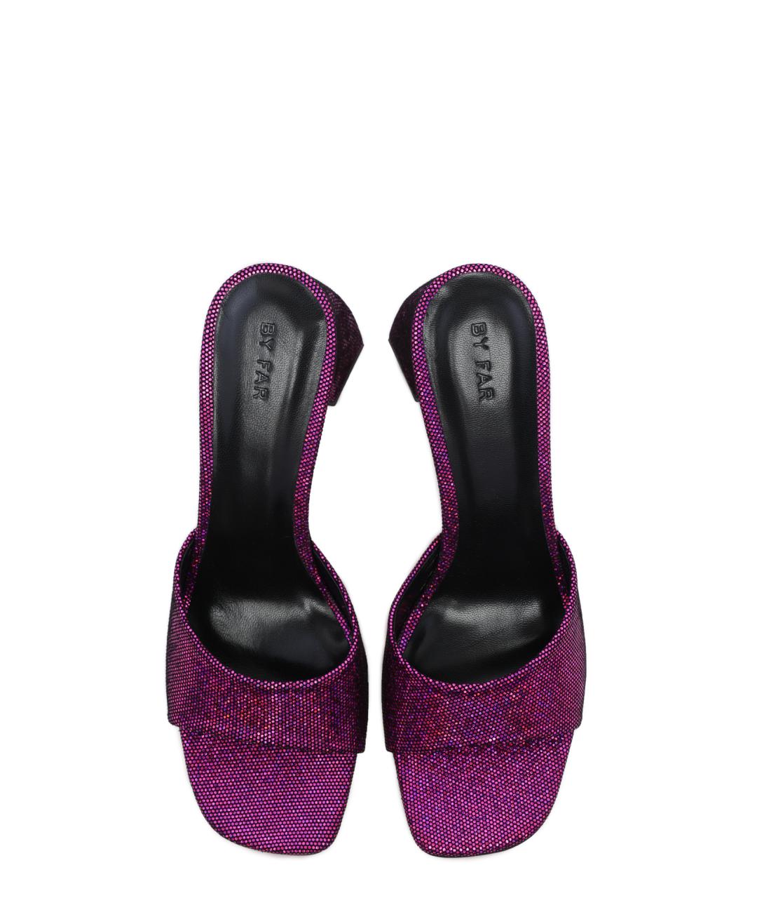 BY FAR Фуксия кожаные мюли, фото 4