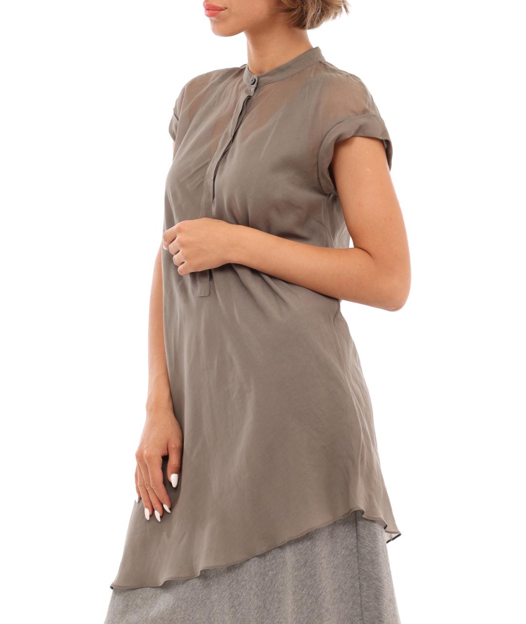 BRUNELLO CUCINELLI Бежевое хлопковое повседневное платье, фото 3