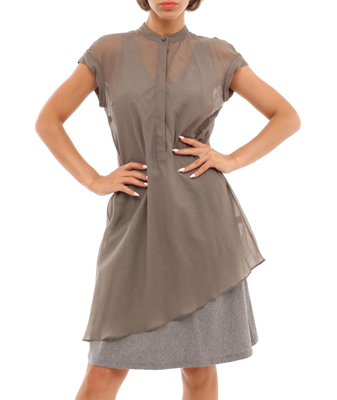 BRUNELLO CUCINELLI Бежевое хлопковое повседневное платье, фото 1