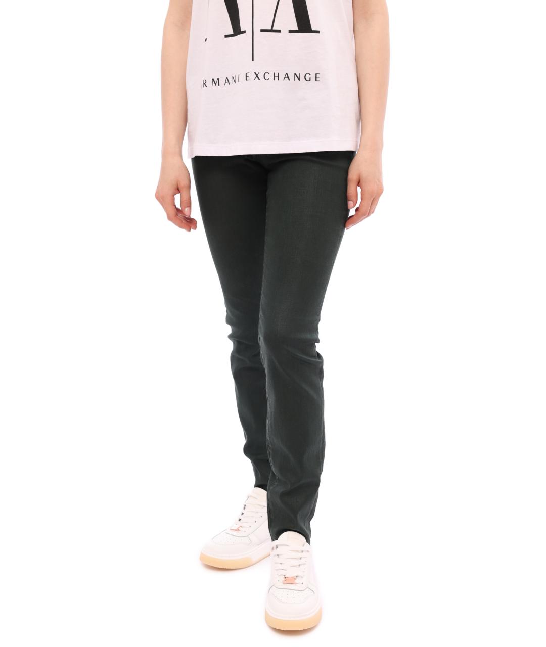 ARMANI EXCHANGE Зеленые хлопковые прямые джинсы, фото 2