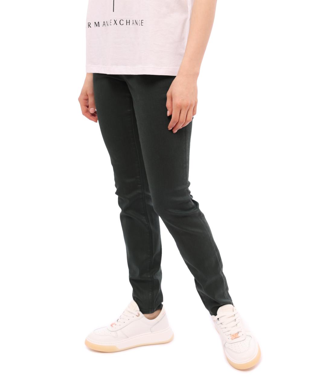 ARMANI EXCHANGE Зеленые хлопковые прямые джинсы, фото 3