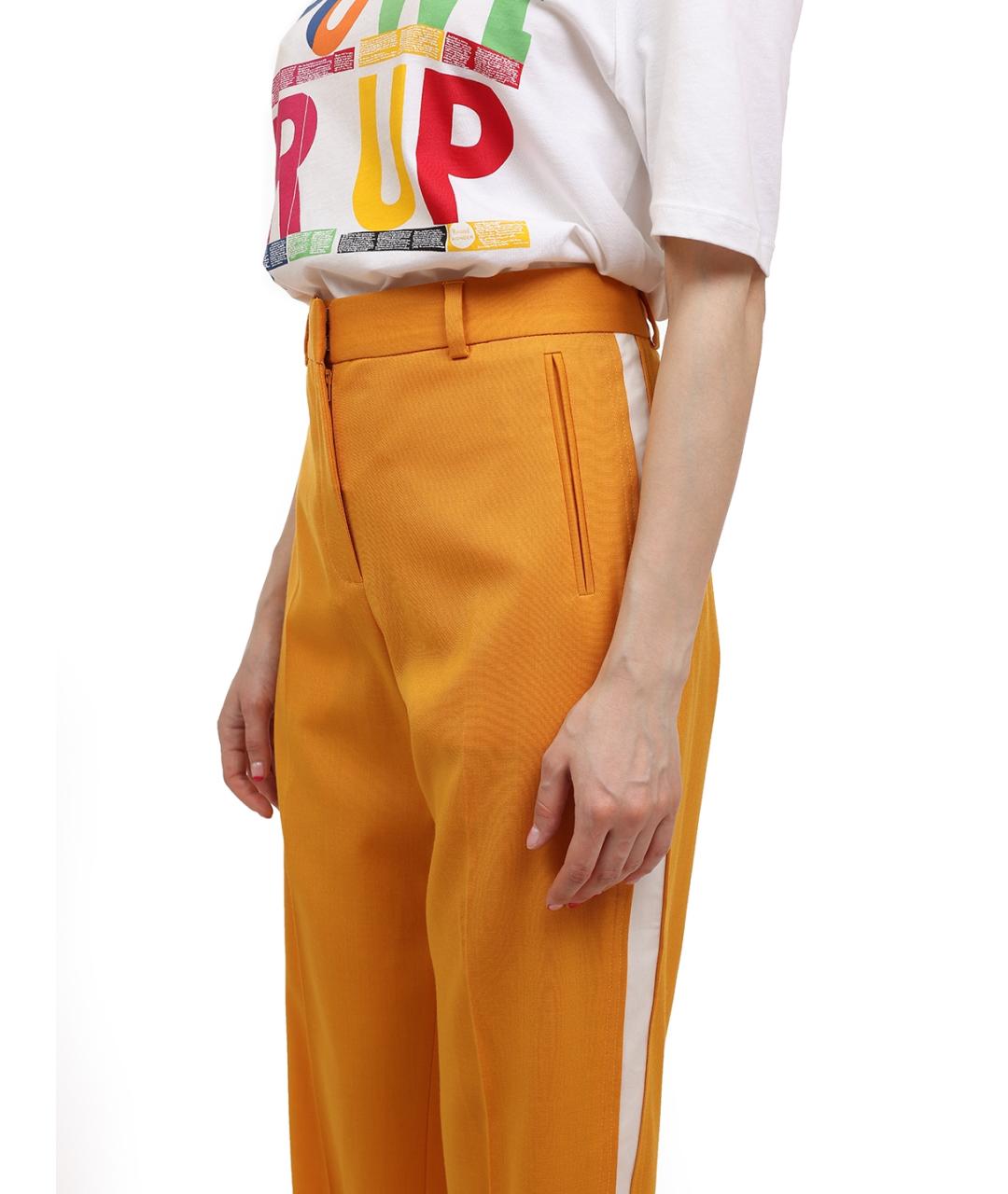 CALVIN KLEIN Желтые прямые брюки, фото 3