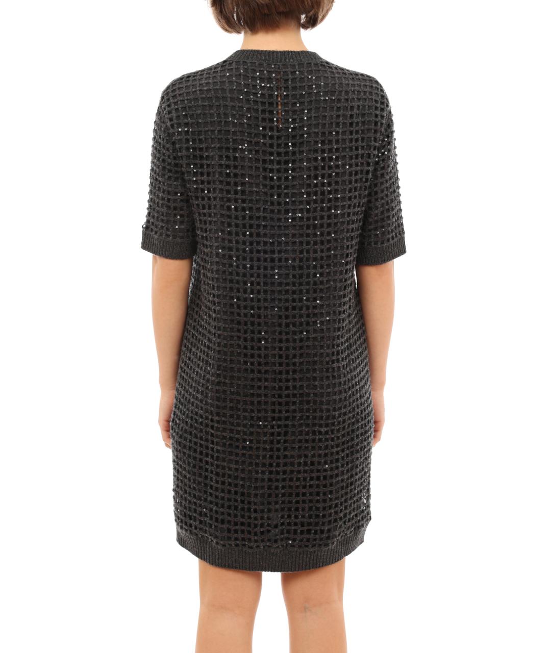 BRUNELLO CUCINELLI Антрацитовое повседневное платье, фото 5