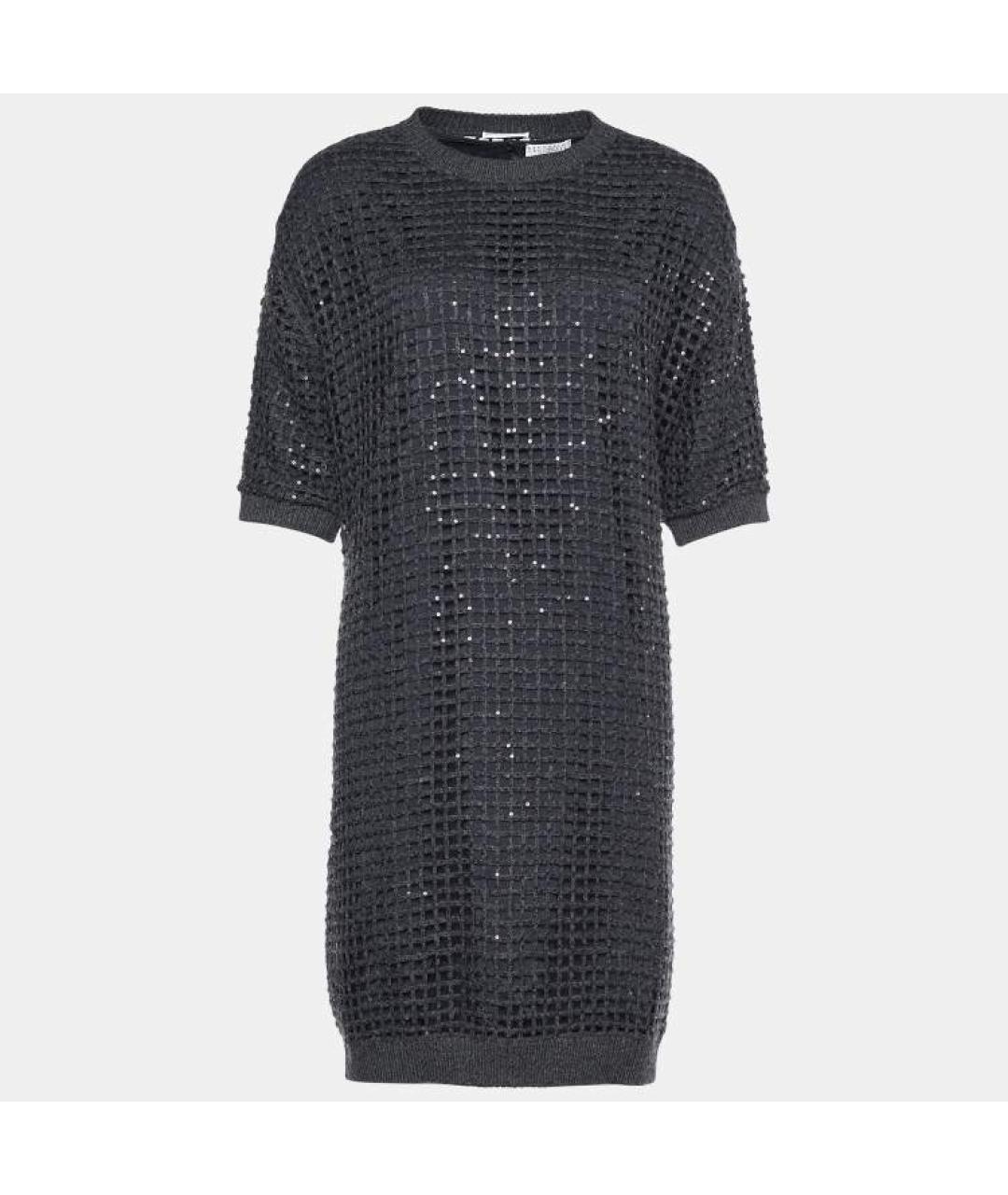 BRUNELLO CUCINELLI Антрацитовое повседневное платье, фото 7