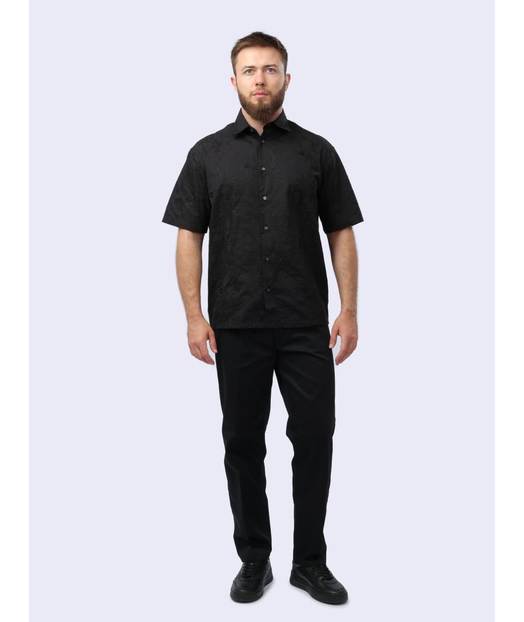 EMPORIO ARMANI Черная хлопковая кэжуал рубашка, фото 2