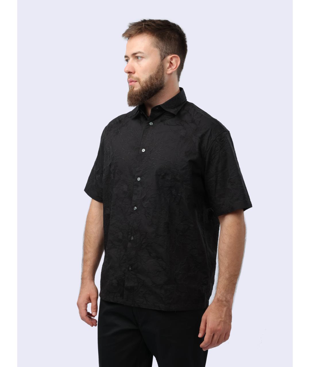 EMPORIO ARMANI Черная хлопковая кэжуал рубашка, фото 4