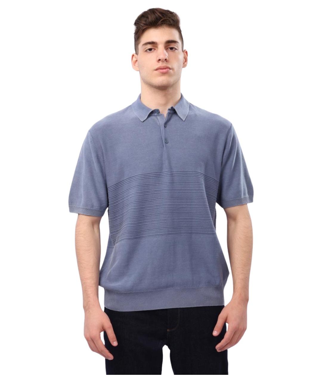 ARMANI EXCHANGE Синяя хлопковая футболка, фото 1