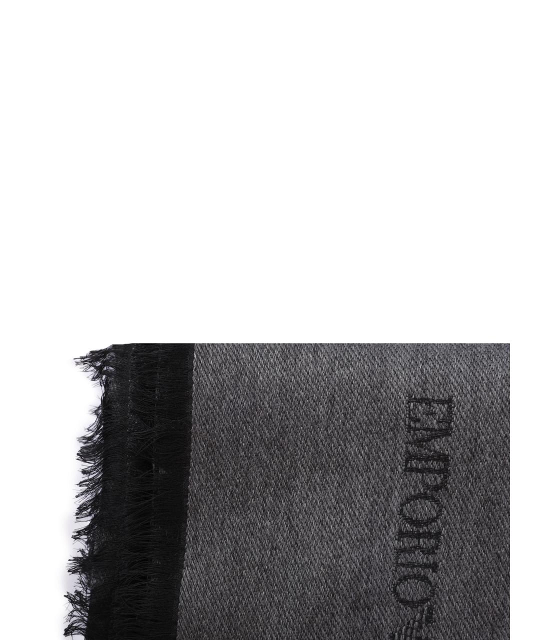 EMPORIO ARMANI Черный кашемировый шарф, фото 3