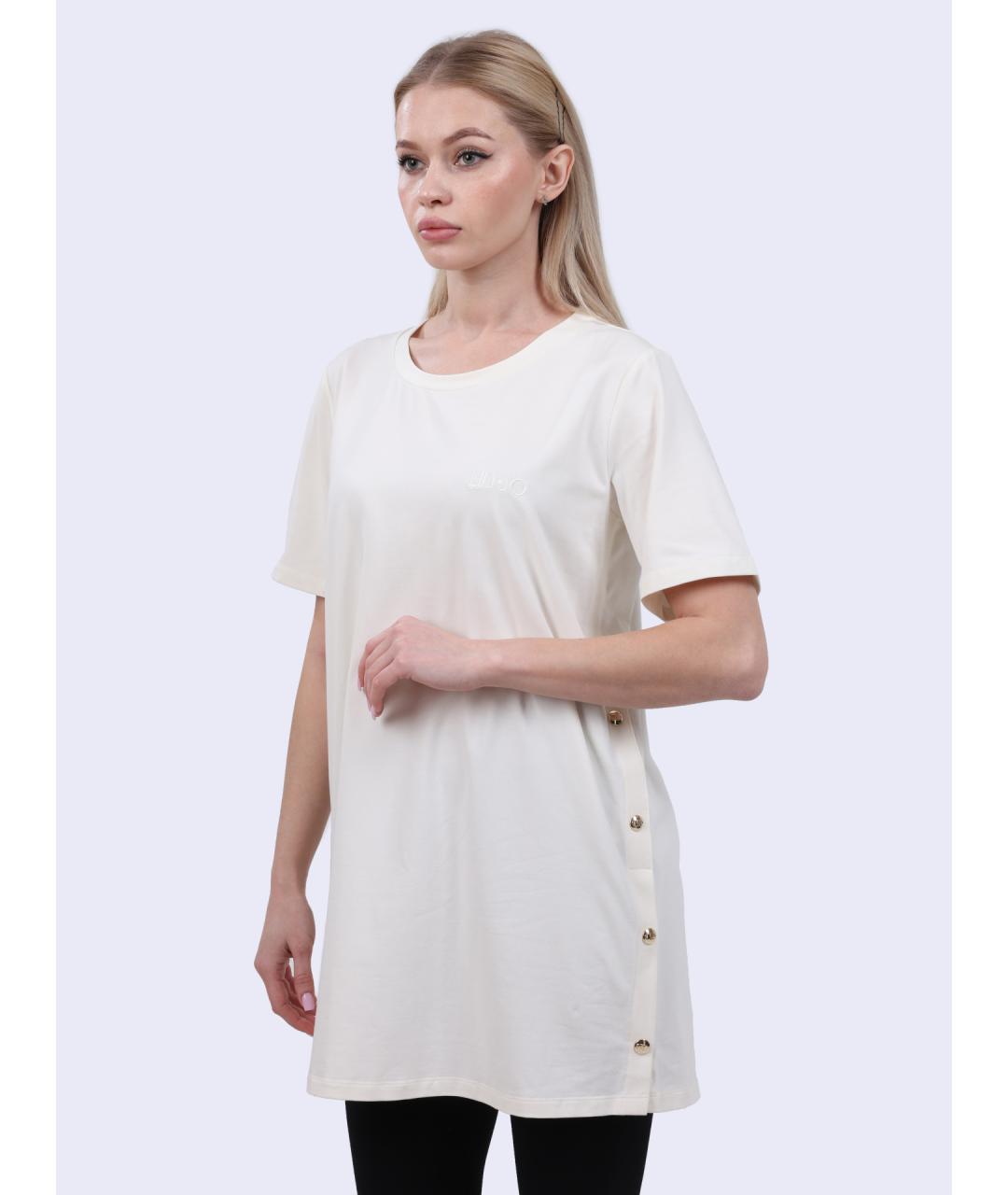 LIU JO Белая хлопковая футболка, фото 3