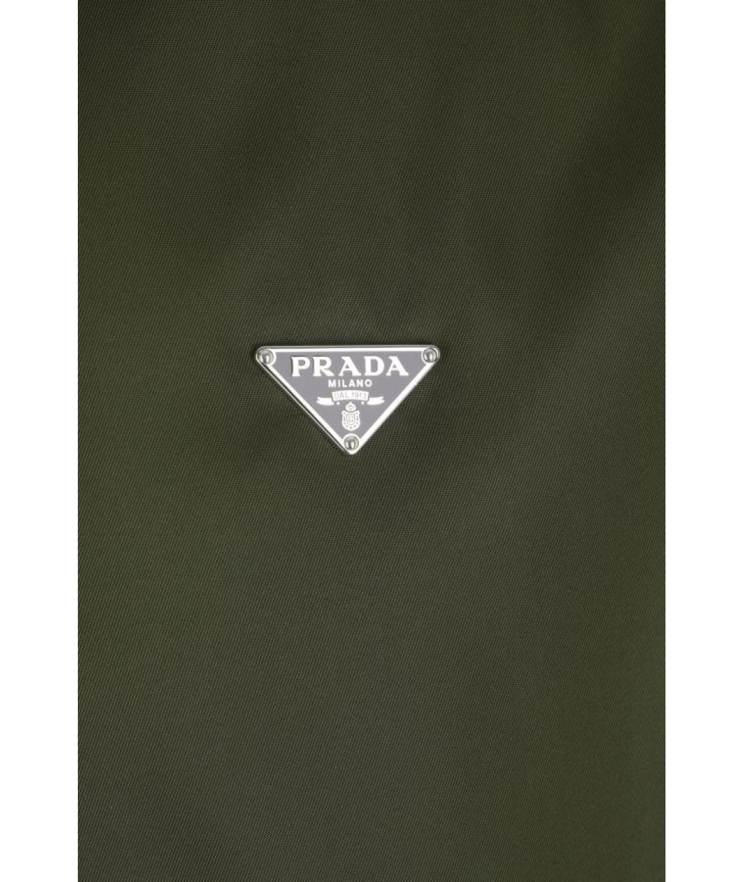 PRADA Зеленая полиэстеровая куртка, фото 4