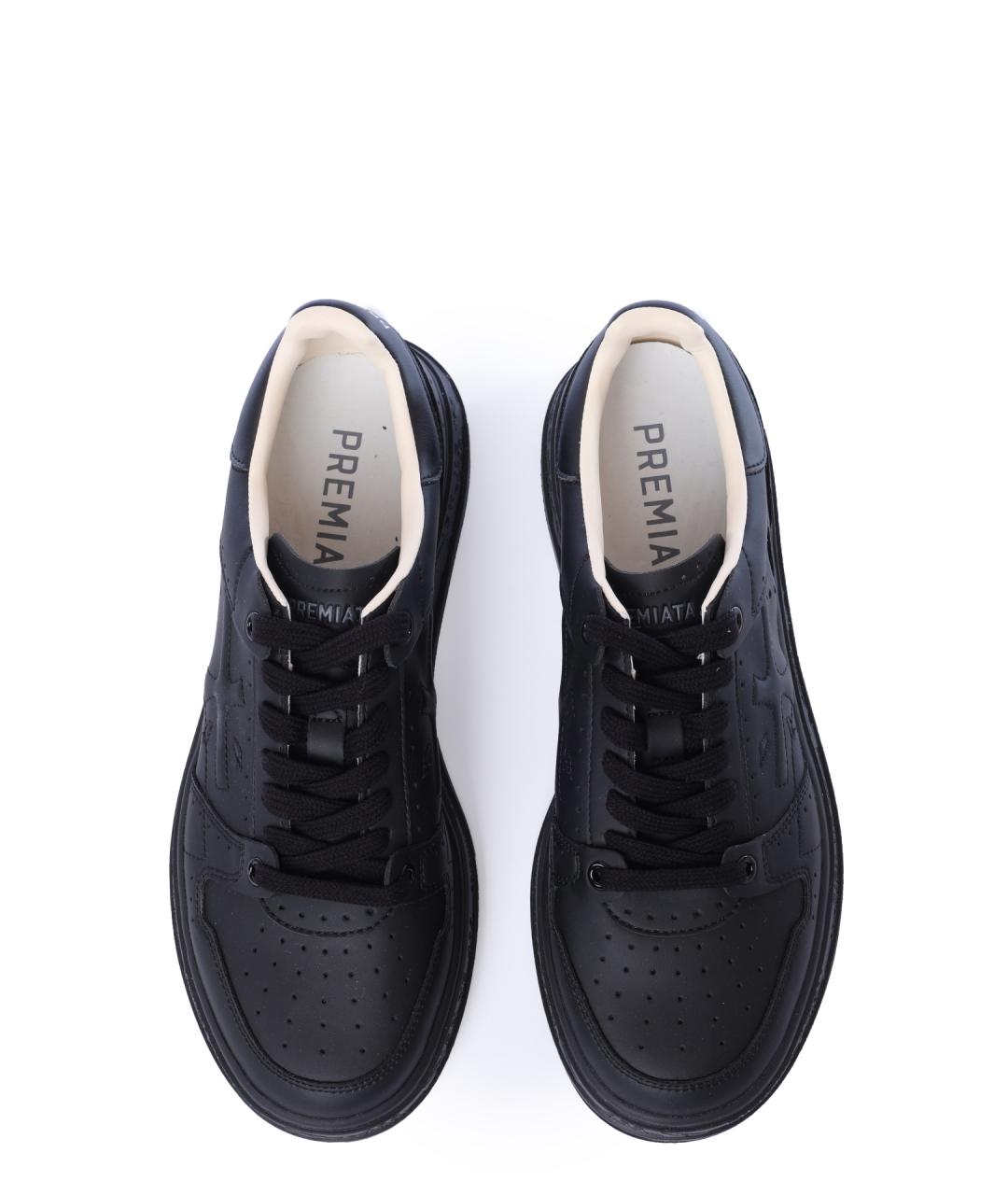 PREMIATA Черные кожаные низкие кроссовки / кеды, фото 3