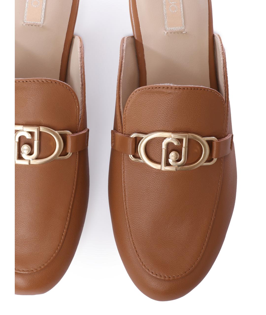 LIU JO Бежевые кожаные мюли, фото 4