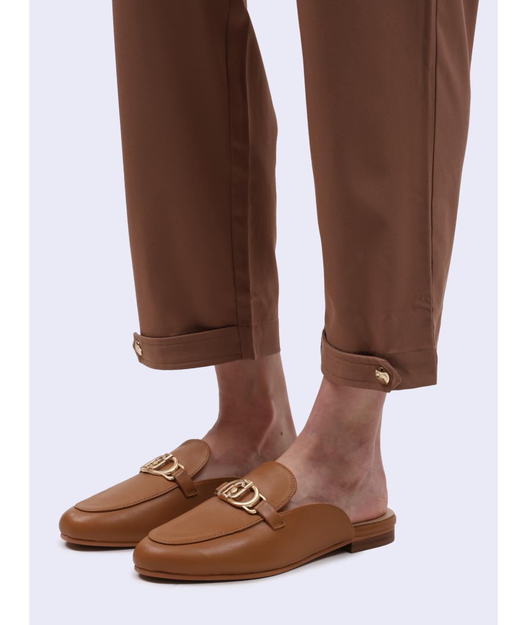 LIU JO Бежевые кожаные мюли, фото 5