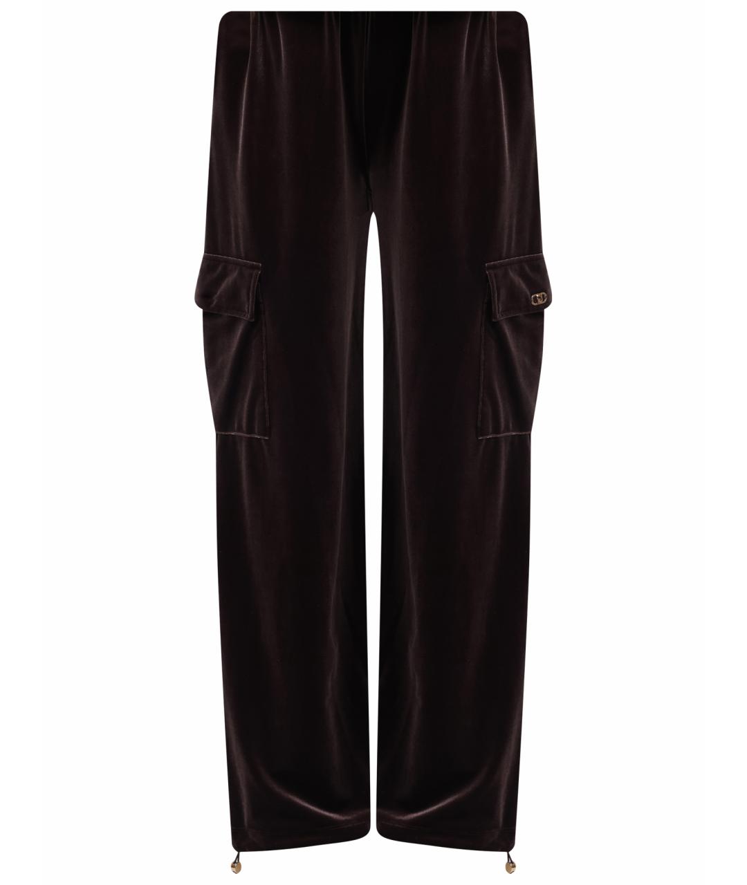 LIU JO Коричневые прямые брюки, фото 1