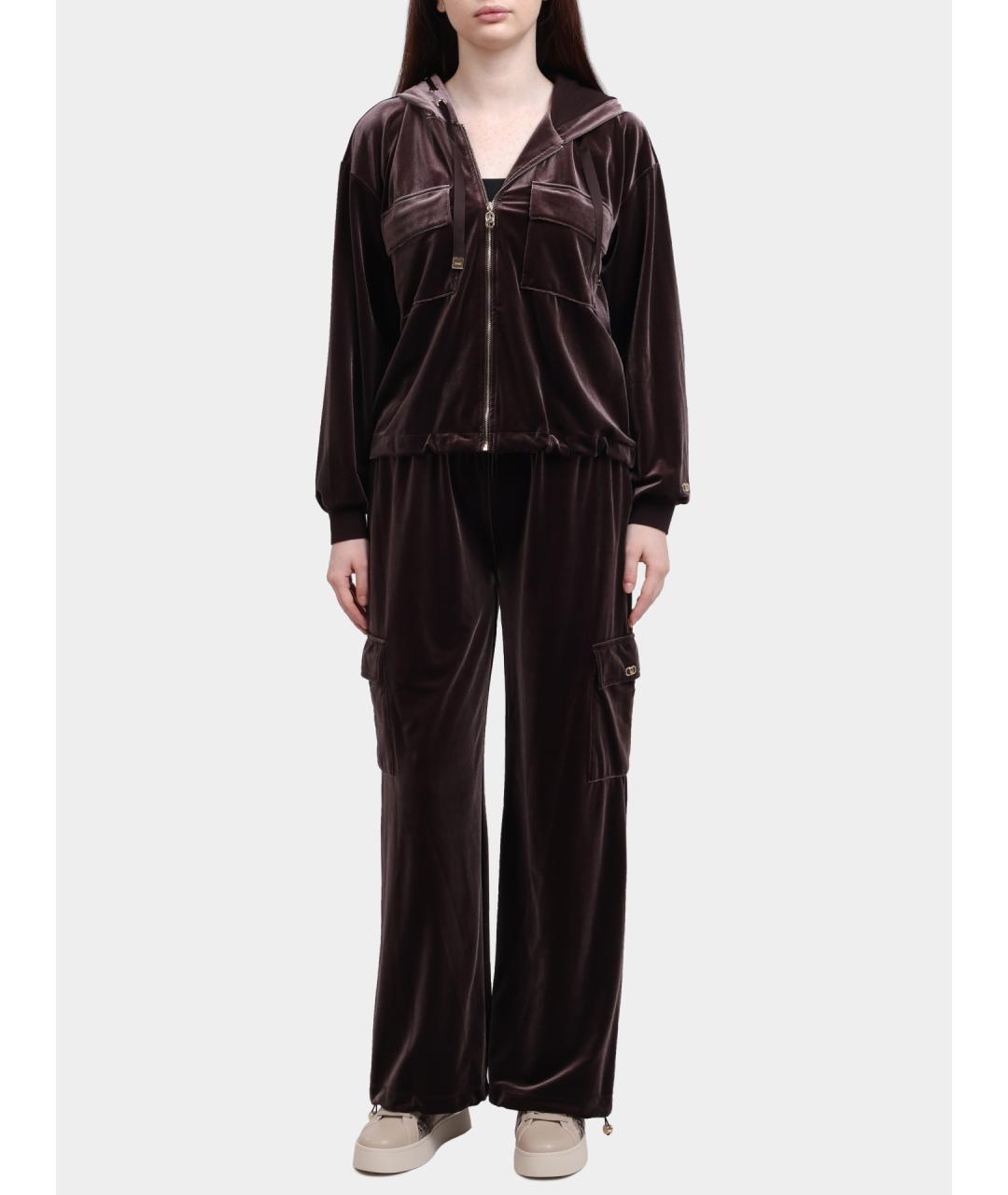 LIU JO Коричневые прямые брюки, фото 2