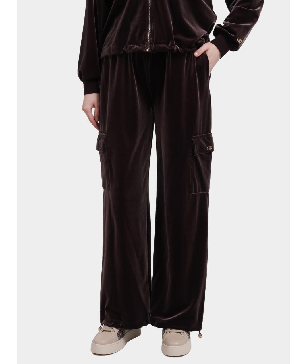 LIU JO Коричневые прямые брюки, фото 6