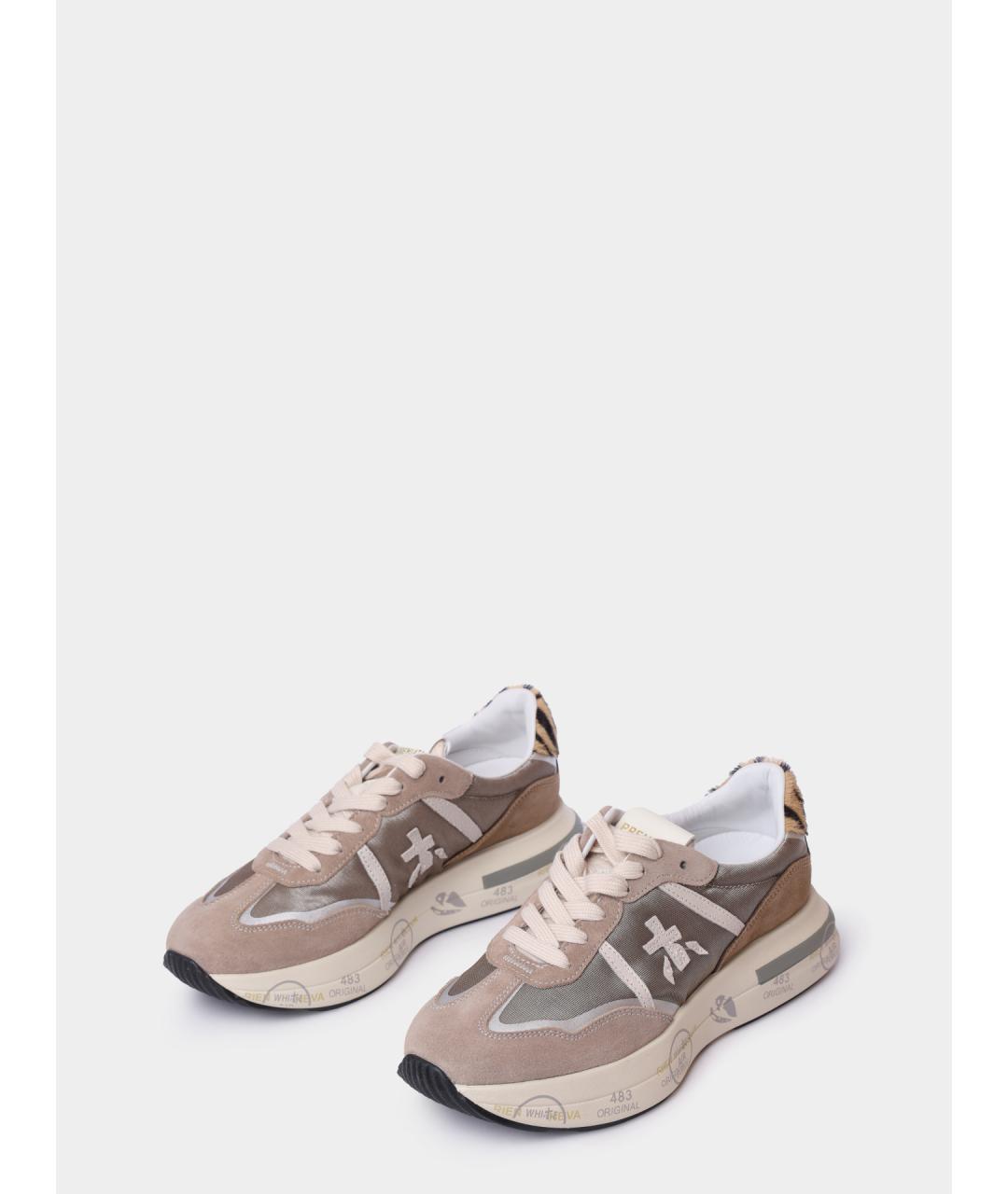 PREMIATA Бежевые замшевые кроссовки, фото 2