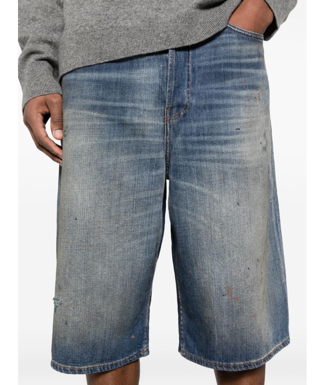 ACNE STUDIOS Синие хлопковые шорты, фото 4