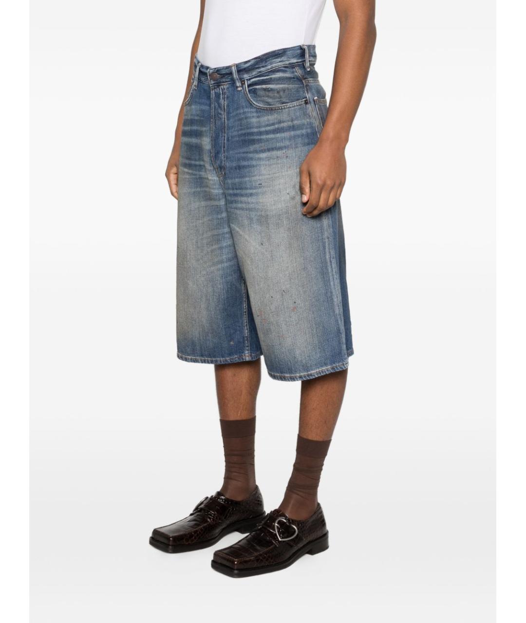 ACNE STUDIOS Синие хлопковые шорты, фото 3