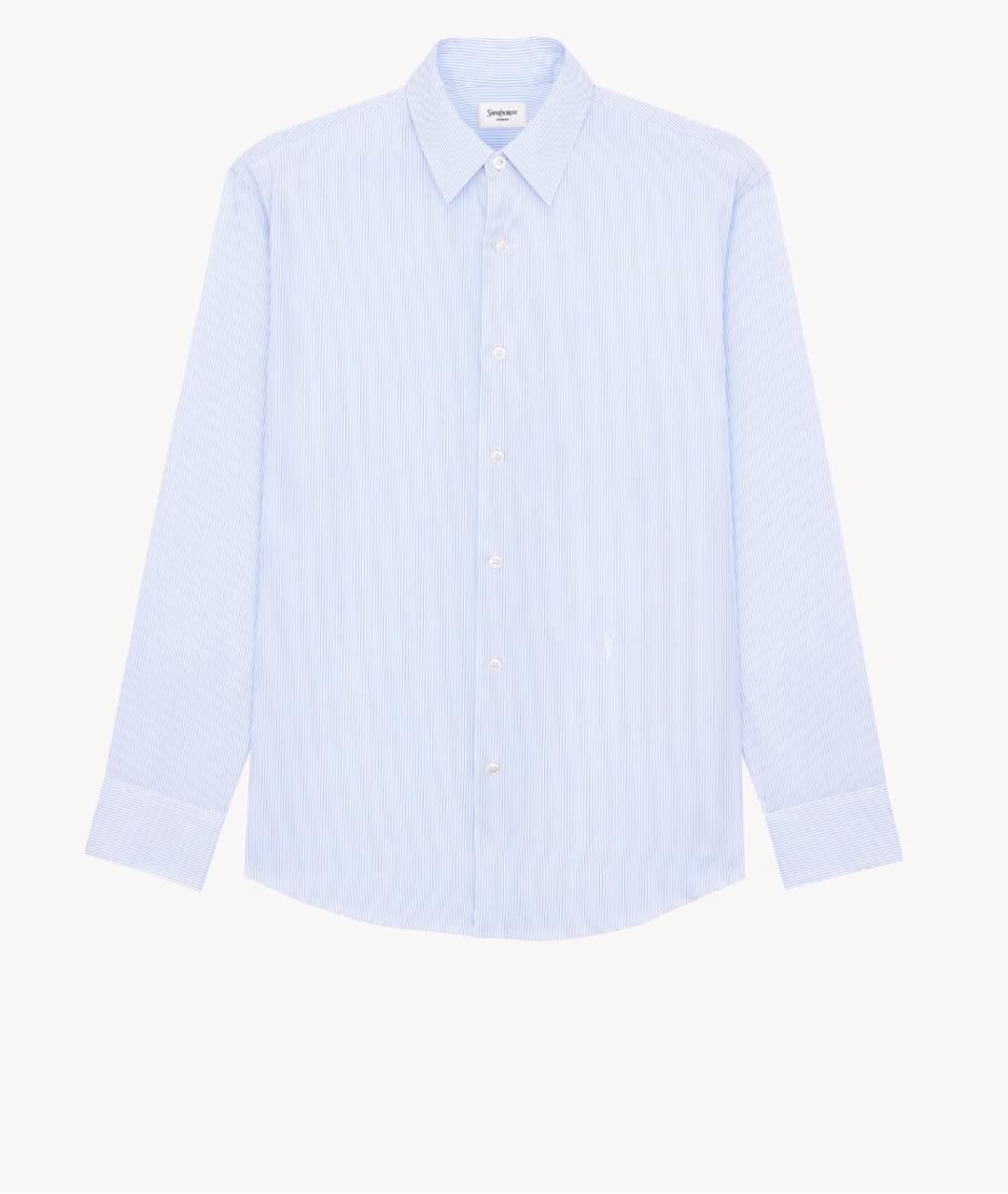 SAINT LAURENT Голубая хлопковая кэжуал рубашка, фото 5