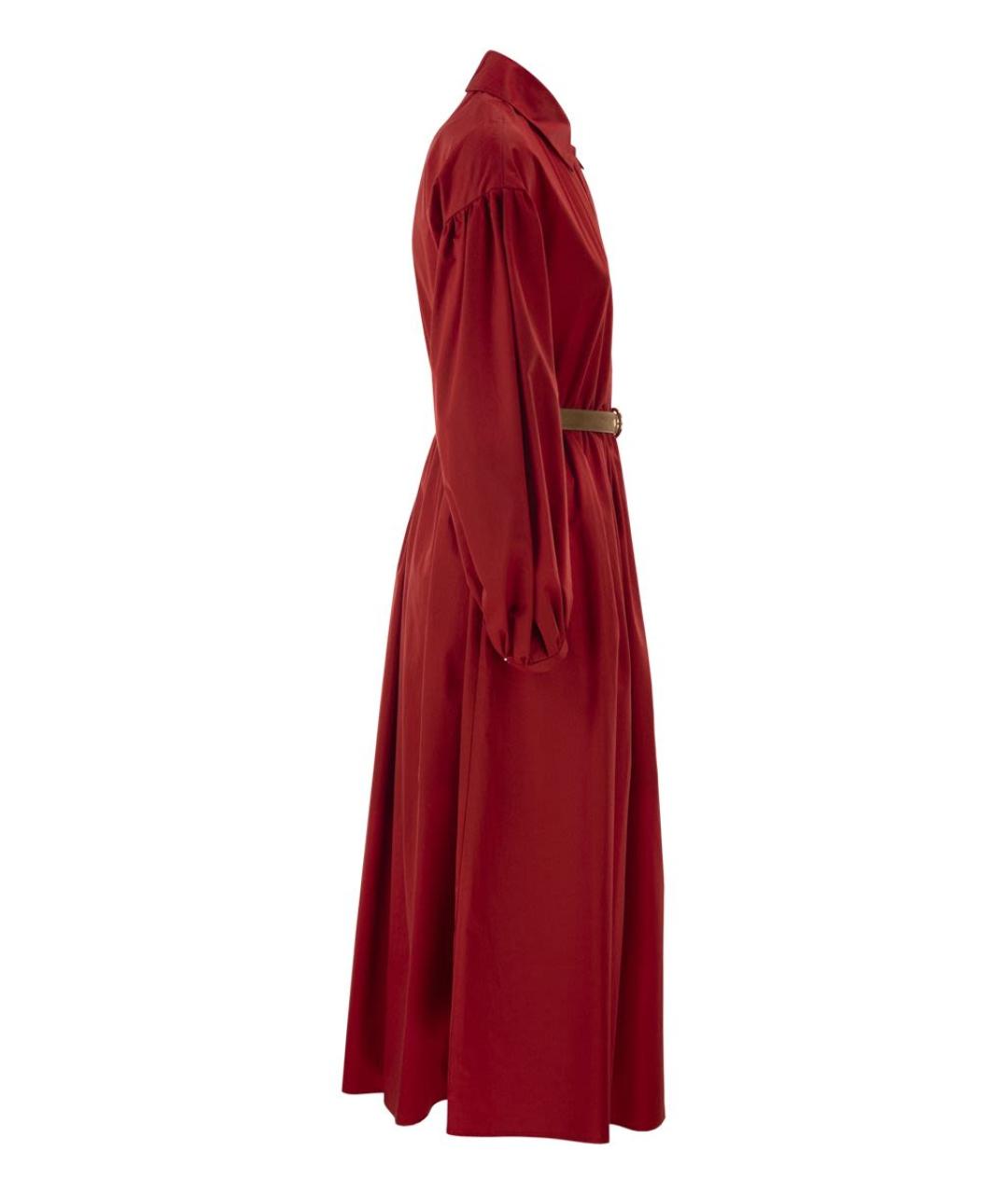 MAX MARA Красное хлопковое повседневное платье, фото 3