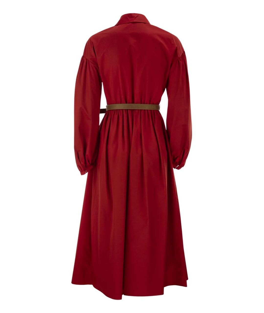 MAX MARA Красное хлопковое повседневное платье, фото 2
