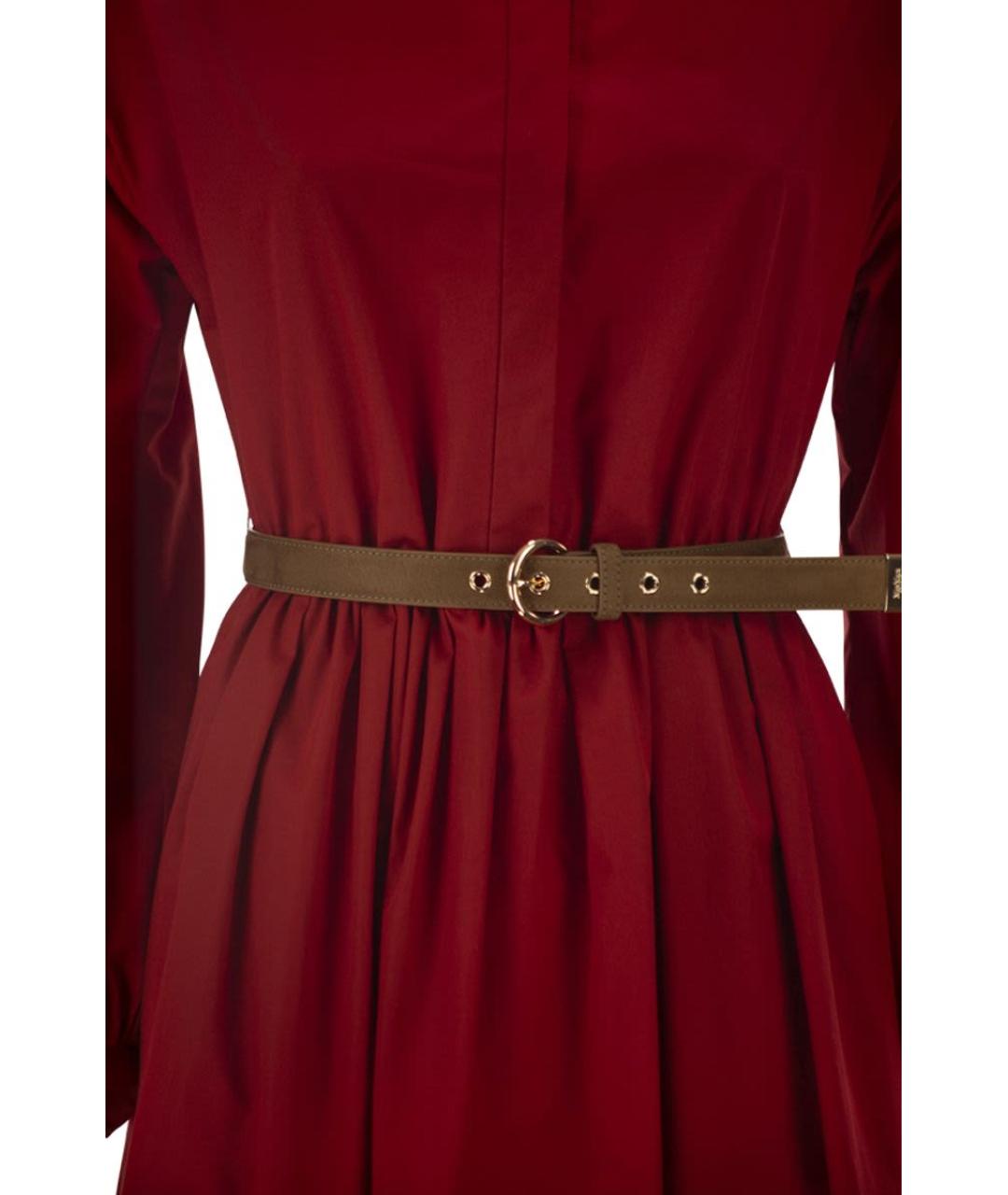 MAX MARA Красное хлопковое повседневное платье, фото 4