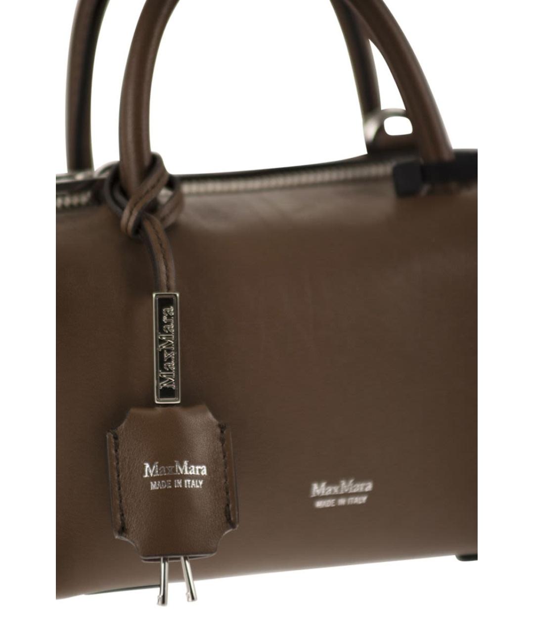 MAX MARA Коричневая кожаная сумка тоут, фото 5