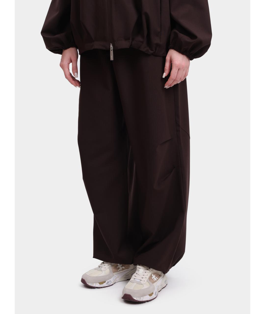 HERNO Коричневые прямые брюки, фото 2