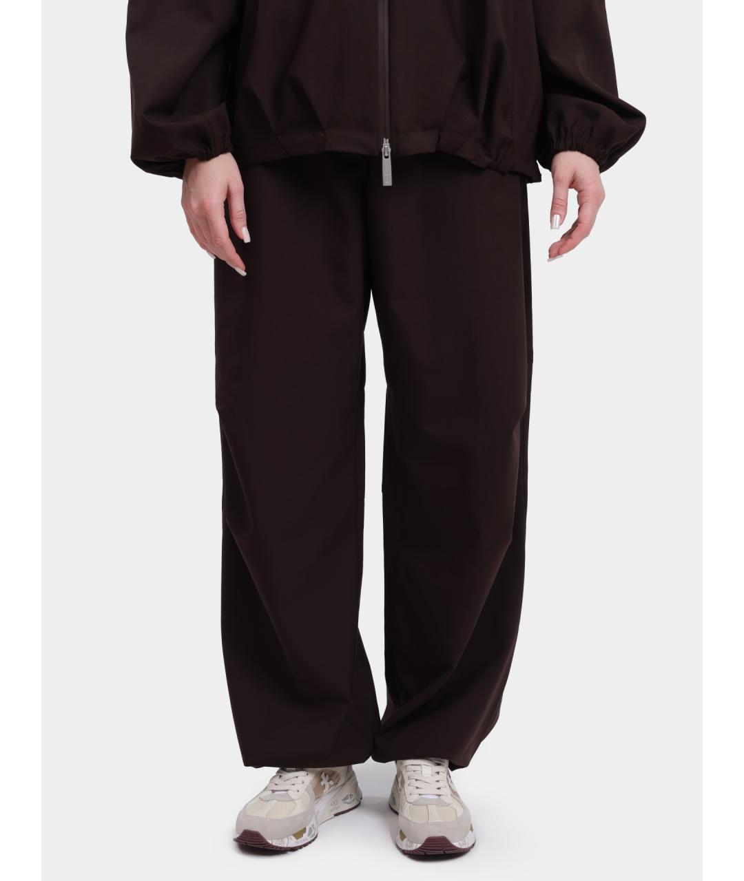 HERNO Коричневые прямые брюки, фото 5