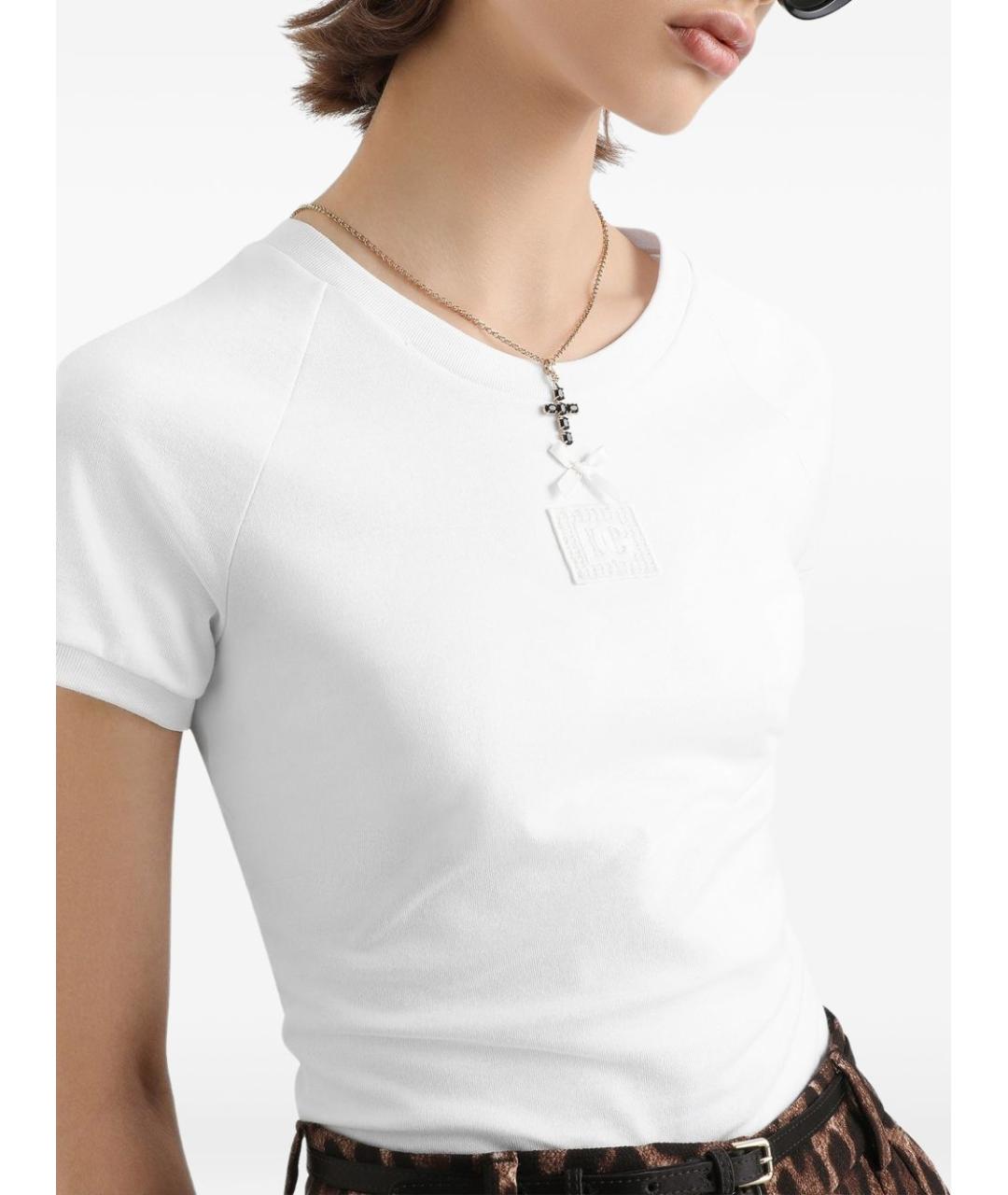 DOLCE&GABBANA Белая хлопковая футболка, фото 3