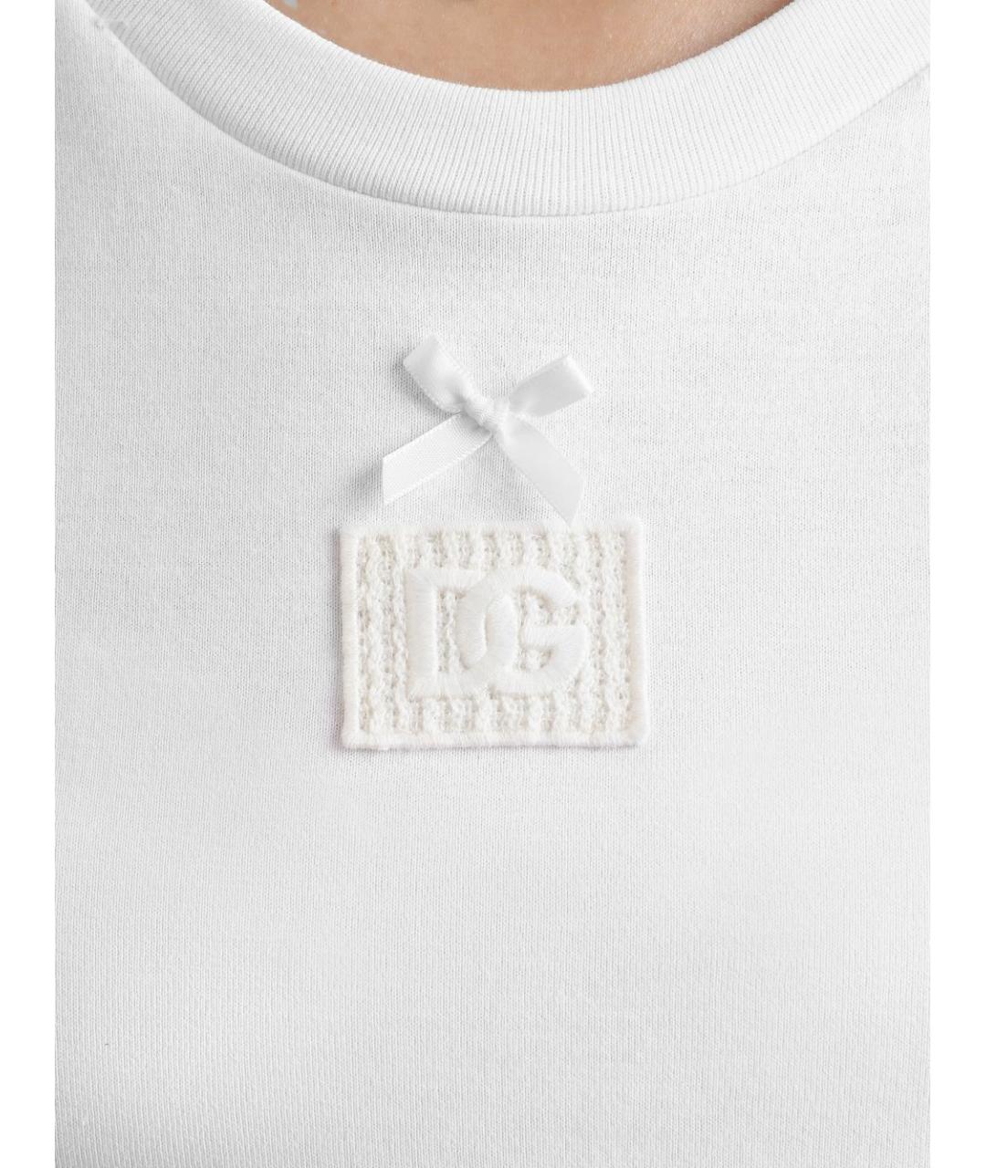 DOLCE&GABBANA Белая хлопковая футболка, фото 2