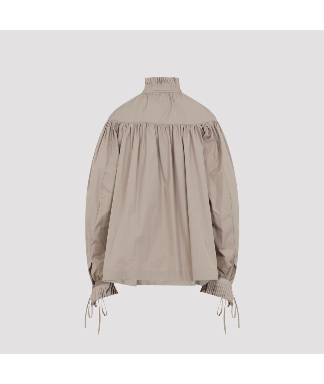 DRIES VAN NOTEN Бежевая хлопковая рубашка, фото 3