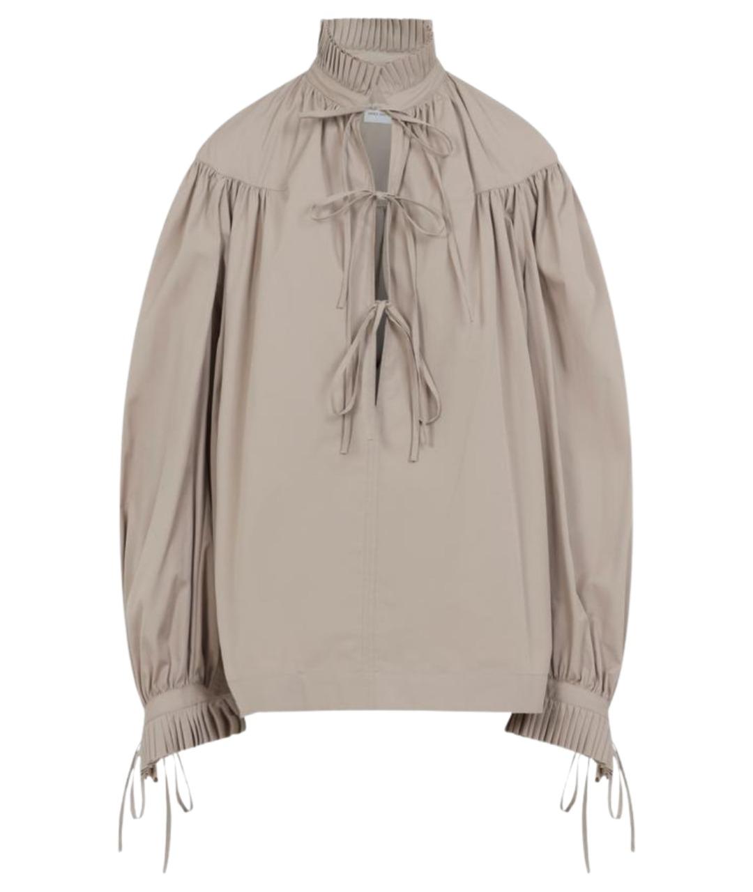 DRIES VAN NOTEN Бежевая хлопковая рубашка, фото 1