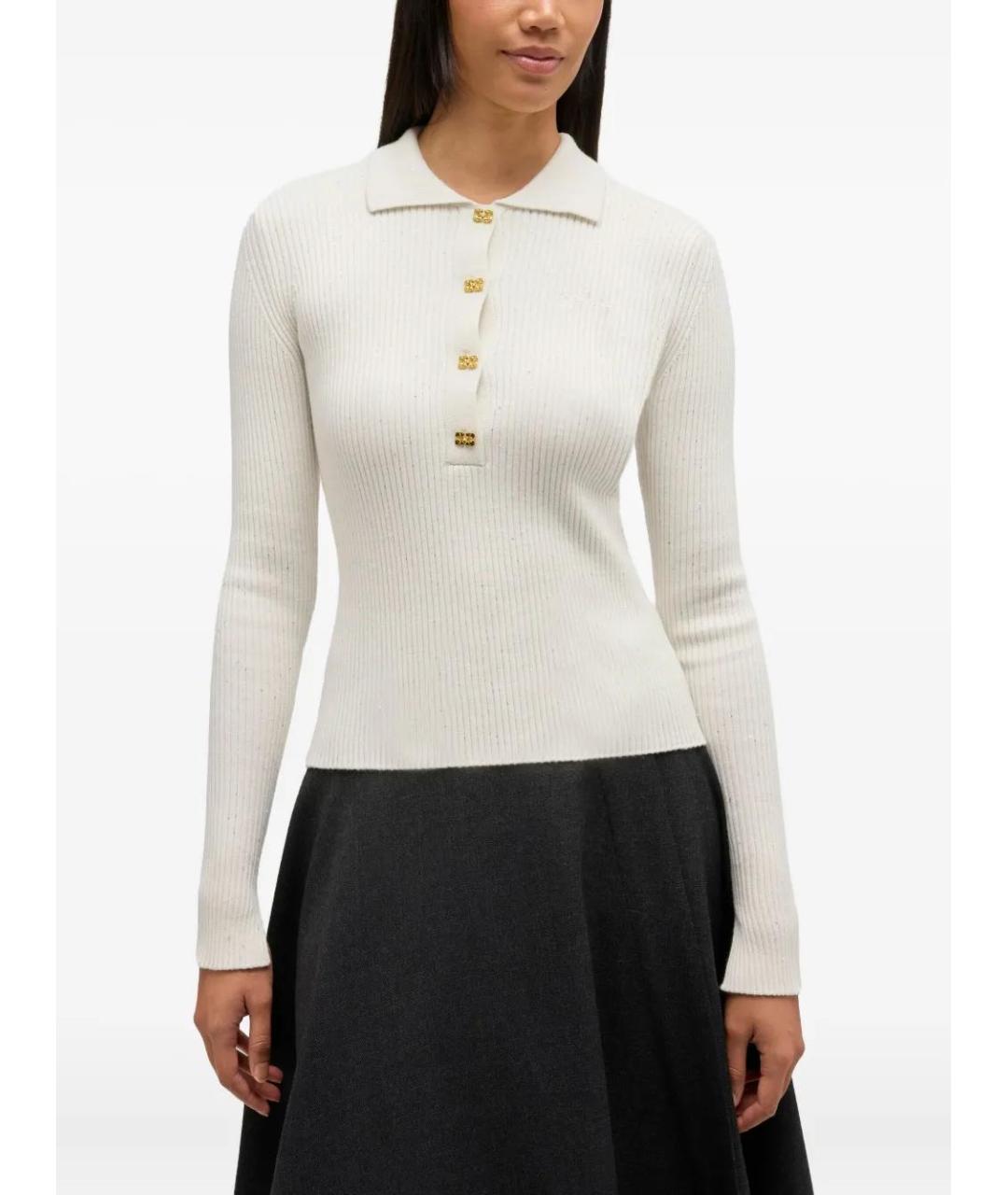 GANNI Белый шерстяной джемпер / свитер, фото 3