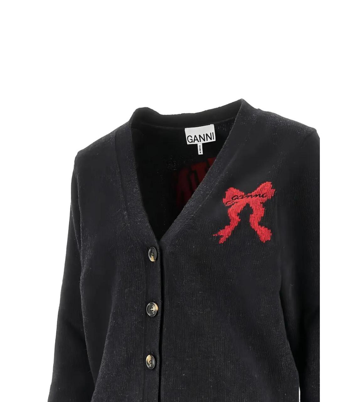 GANNI Черный шерстяной кардиган, фото 2