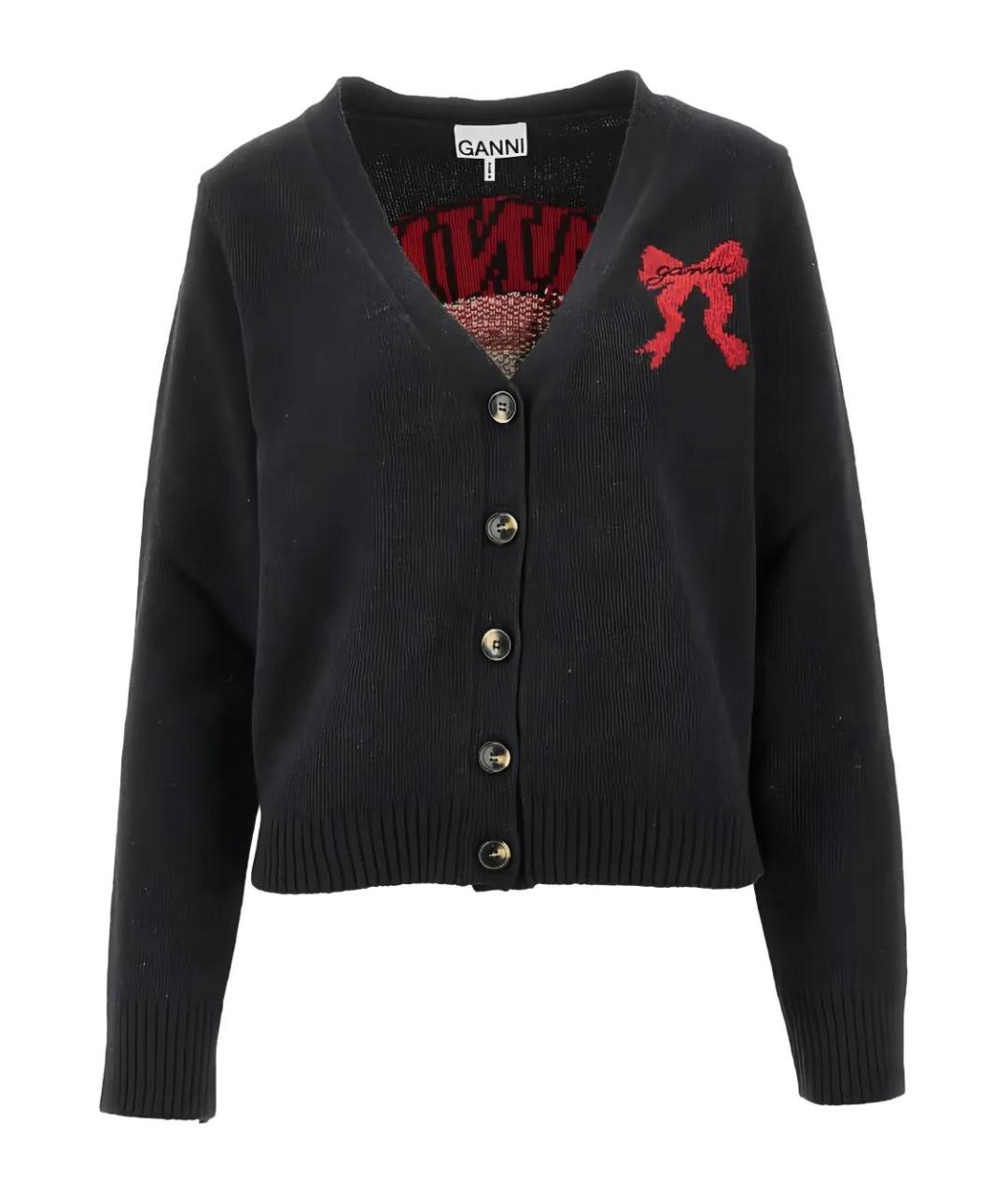GANNI Черный шерстяной кардиган, фото 1