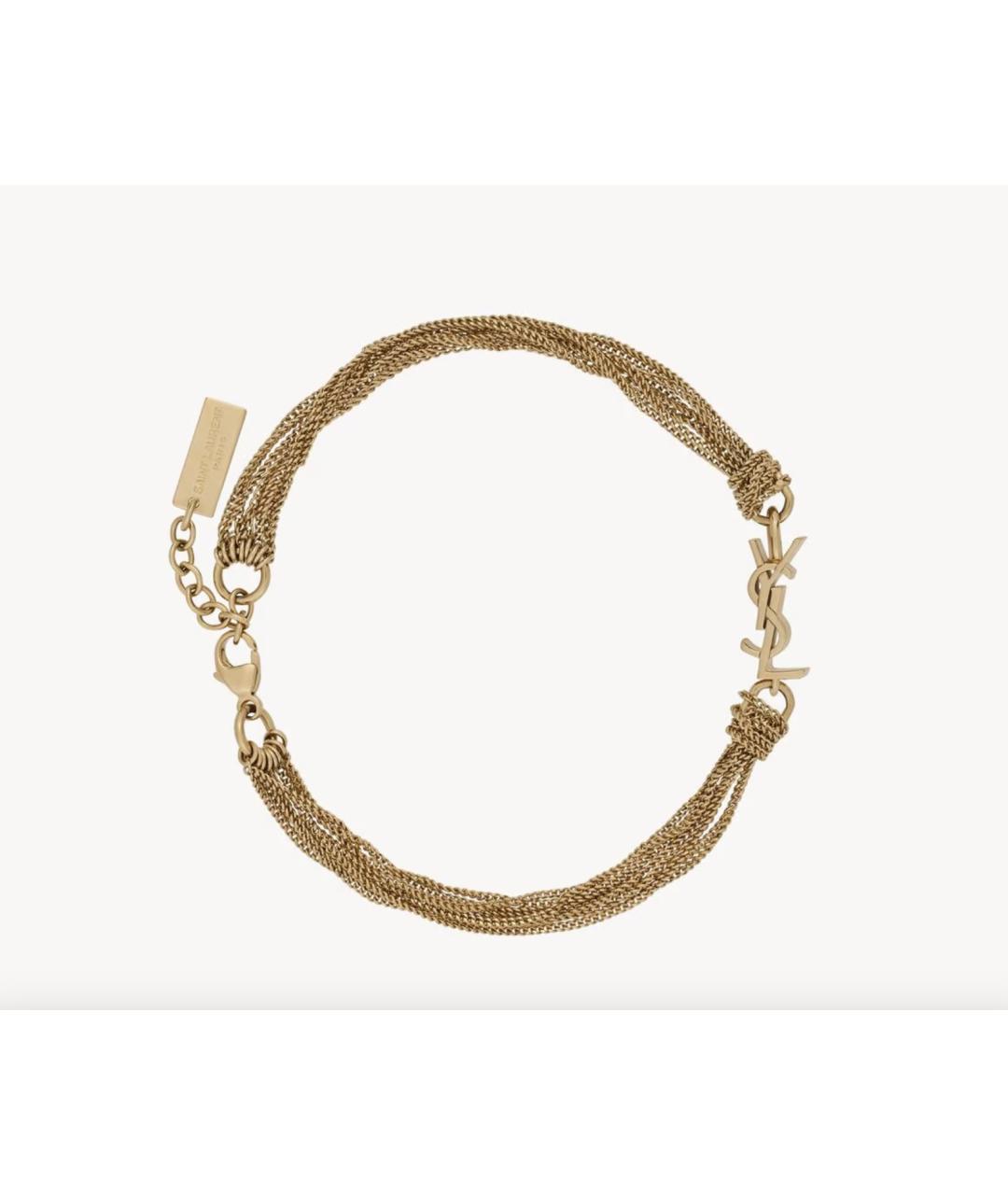 SAINT LAURENT Золотой латунный браслет, фото 4