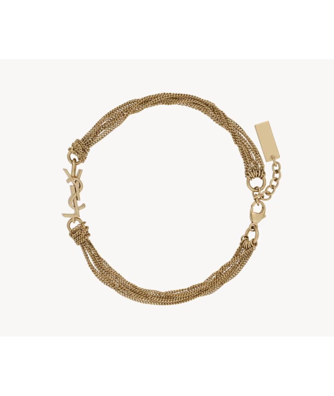 SAINT LAURENT Золотой латунный браслет, фото 2