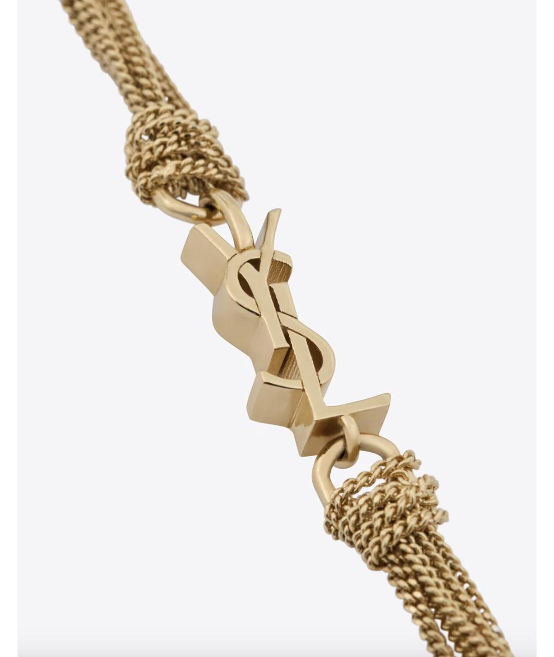 SAINT LAURENT Золотой латунный браслет, фото 3