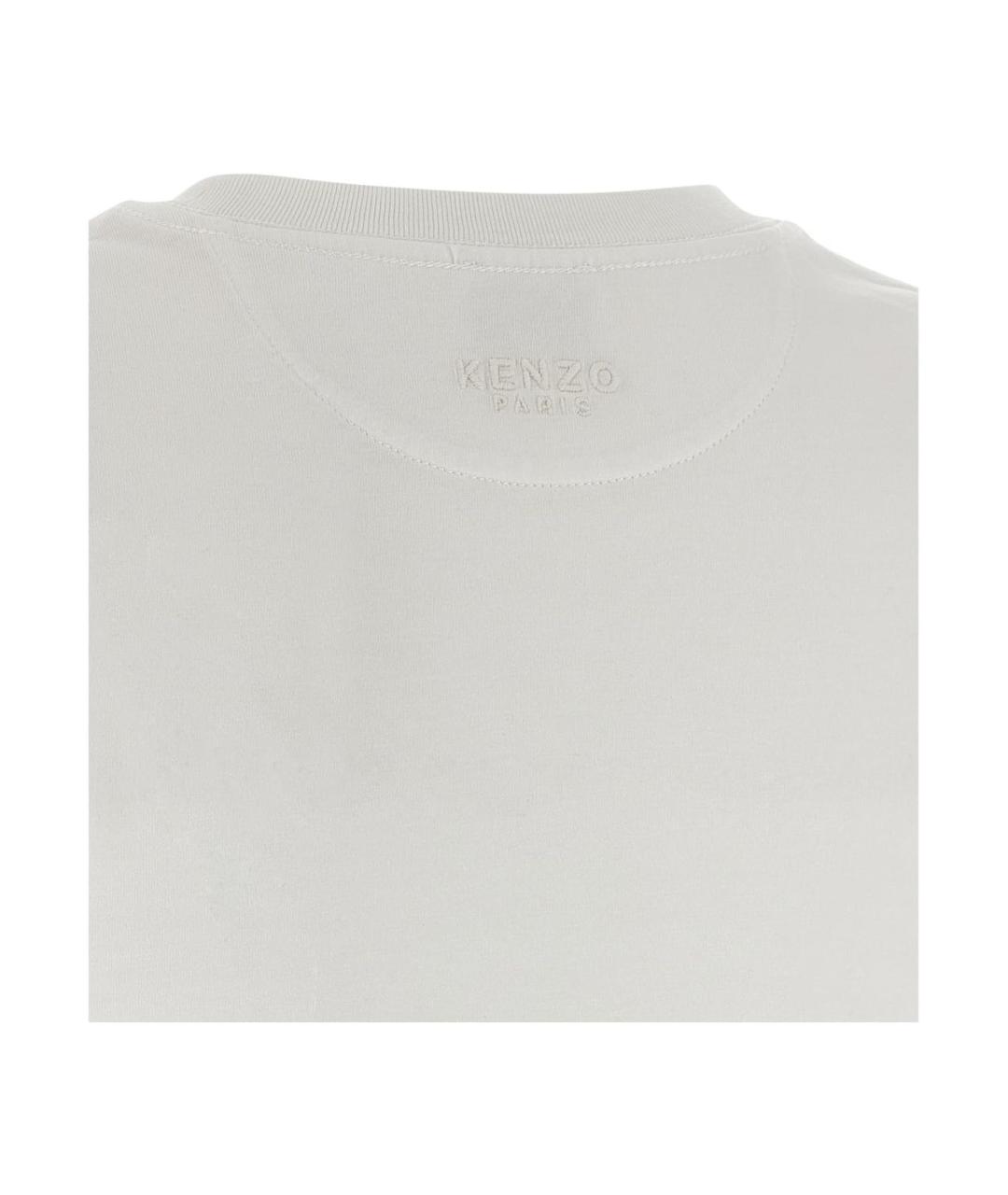 KENZO Белая хлопковая футболка, фото 4