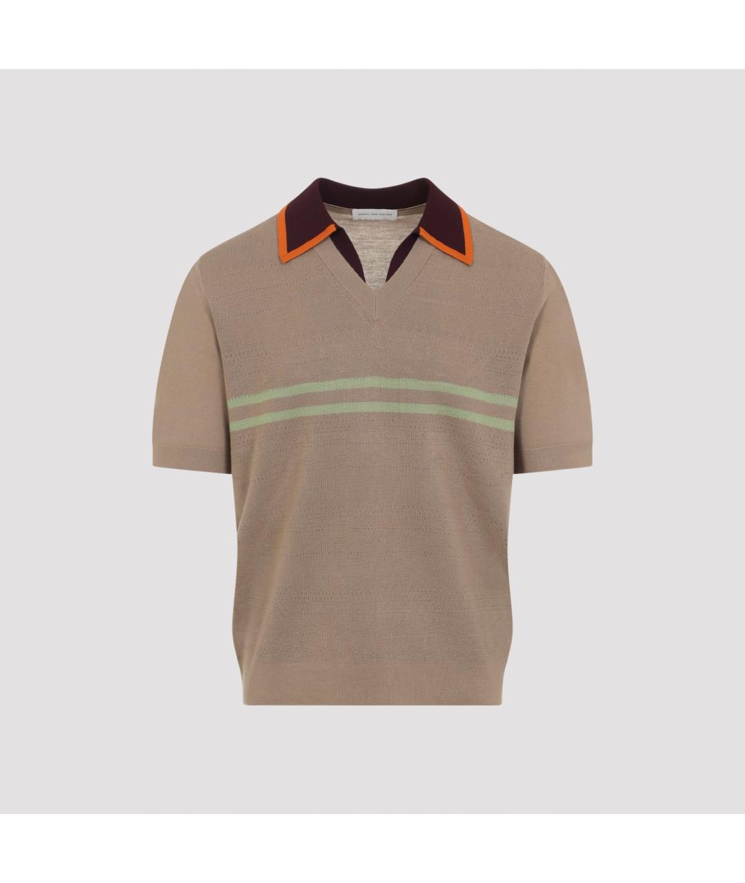 DRIES VAN NOTEN Бежевое поло с коротким рукавом, фото 2