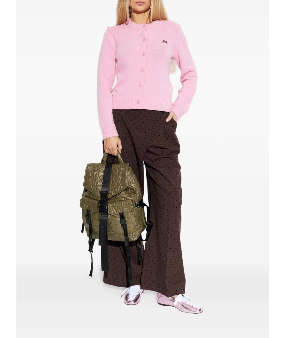 GANNI Розовый шерстяной кардиган, фото 2