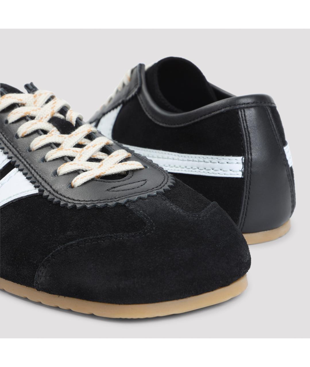 DRIES VAN NOTEN Черные кожаные низкие кроссовки / кеды, фото 5