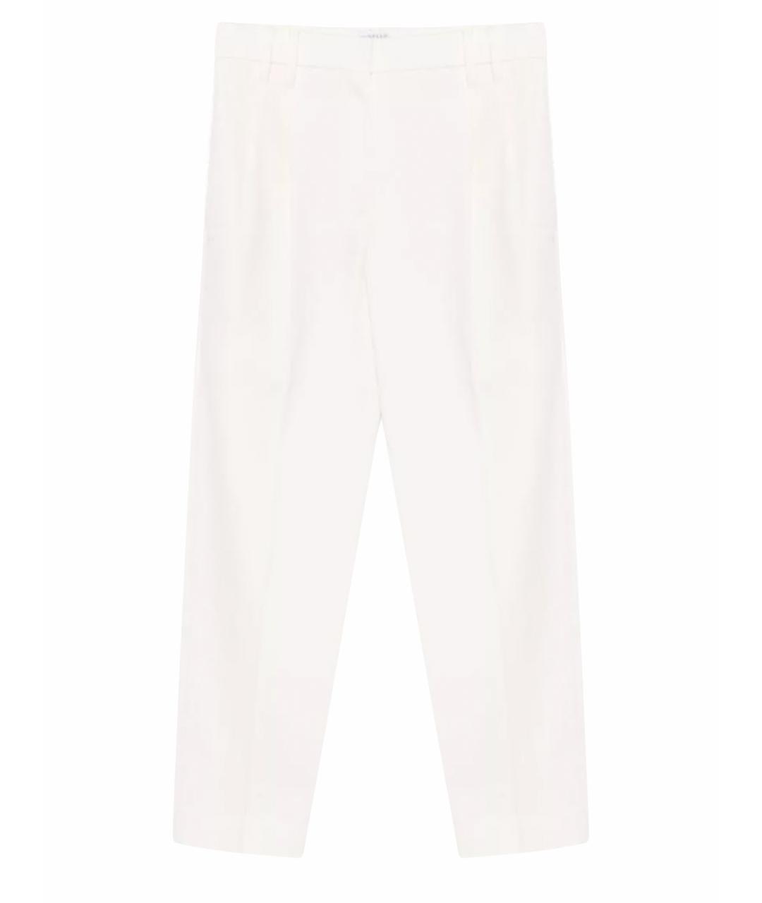 BRUNELLO CUCINELLI Белые хлопковые прямые брюки, фото 1